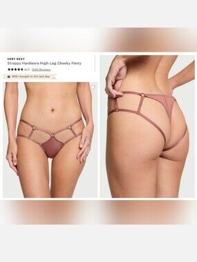 Victoria's Secret Very Sexy Strappy Hardware High-Leg Cheeky Panty MEDIUM